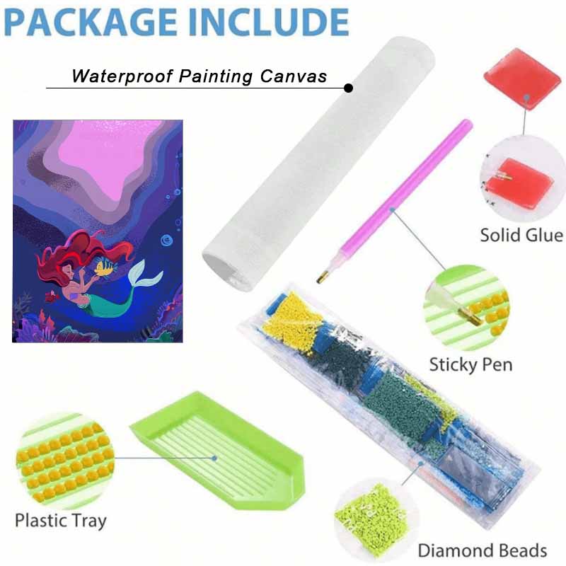Disney Diamond Painting 5D DIY Ariel Diamond Painting Art Diamond Painting Kit Adult/Beginner Gift Idea Unique Home Decor