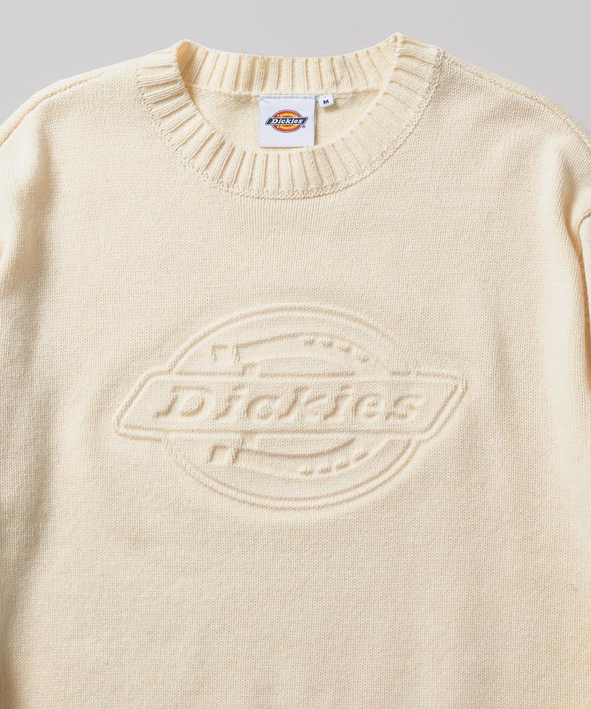 DICKIES Embossed Logo Pullover Knit Cream