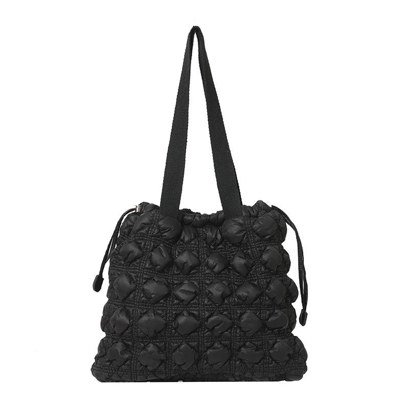 

Новая сумка-облако из Южной Кореи, сумка-тоут с ромбами, пуховая сумка-шоппер под мышку, женская сумка через плечо большой вместимости для поездок на работу чёрный