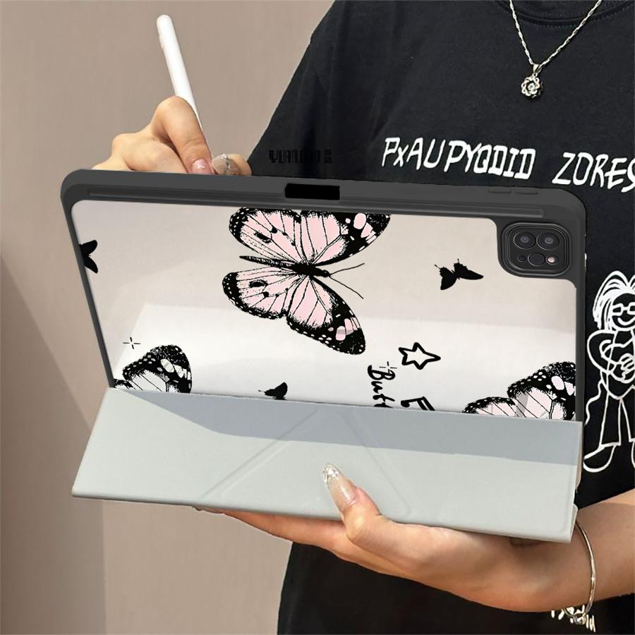 Cartoon Butterfly Tablet Case For iPad Pro 11th 10th 9th 8th 7th 12.9inch Pro 2025 Air 4 5 M3 M2 1 2 M4 11inch Mini 6 7 Holder
