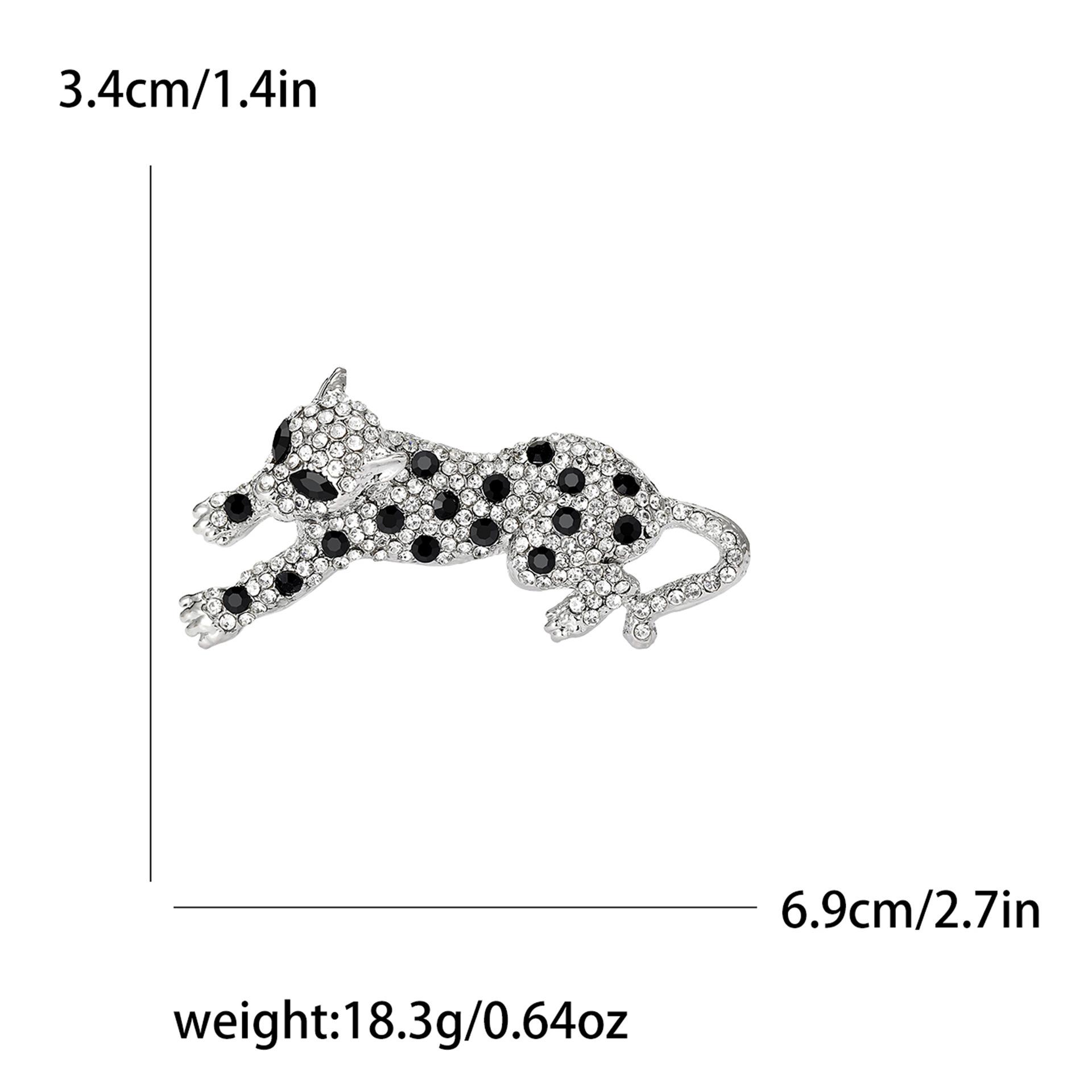 

Высококачественная брошь ручной работы в виде гепарда со стразами, модная бижутерия, булавка для воротника, аксессуары серебряный