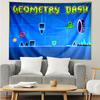 Geometry Dash Tapestry for Bedroom Aesthetic Classroom Tapestries Wall Hanging for Living Room Dorm Office,Ideal Creative Gift