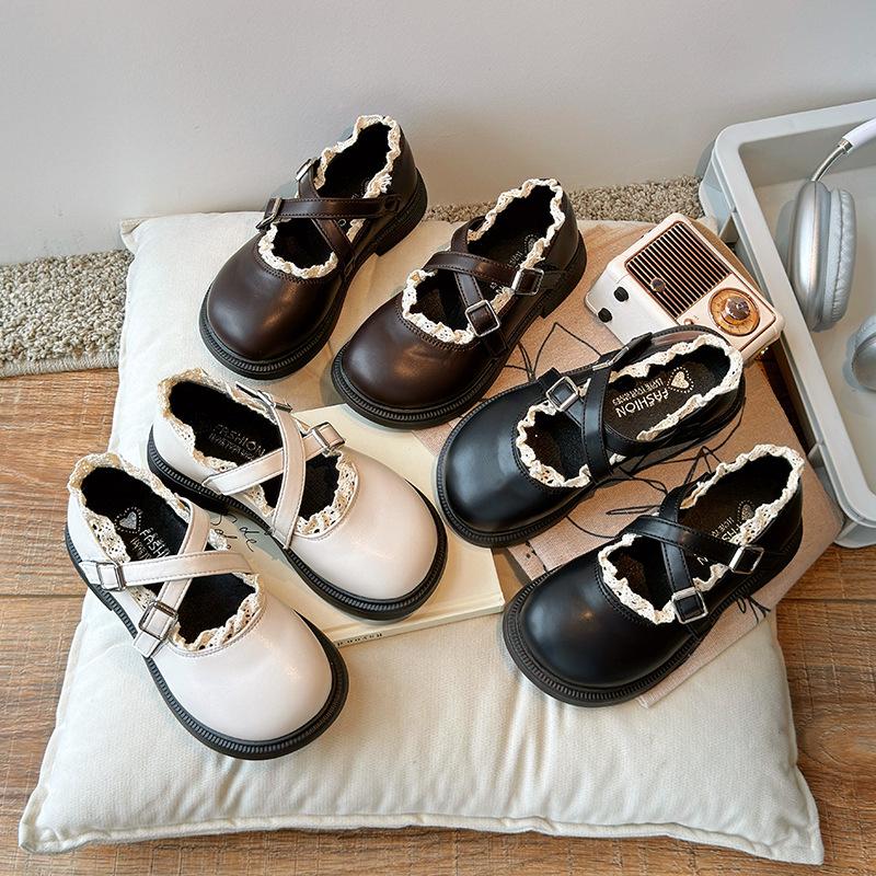 Girls Small Leather Shoes 2025 Autumn New Little Girl Shoes Foreign Style Single Shoes Princess Shoes Soft Sole Medium and Large Children's Leather Sh