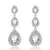Elegant Crystal Flower Drop Earrings For Bridal Wedding Party Jewelry