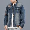 Men's Trendy Retro Korean Slim Fit Denim Jacket with European and American Street Style Design