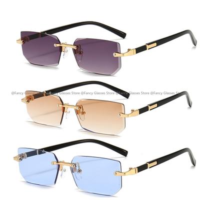 Modne Okulary Przeciwsłoneczne Bez Oprawek 11 Kolorów Męskie Prostokątne Modne Vintage Okulary Przeciwsłoneczne Gogle Damskie Kolor Galaretkowy Luksusowe Ochrona UV400 Okulary Przeciwsłoneczne