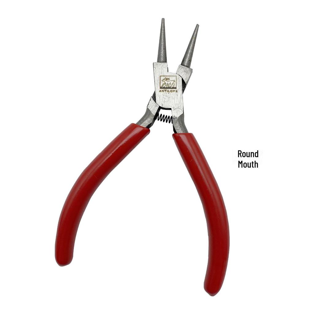 Toothless Spring Pliers for Jewelry Making - Red Handle, 130mm, Suitable for Gold, Silver, and Copper Wire Winding.