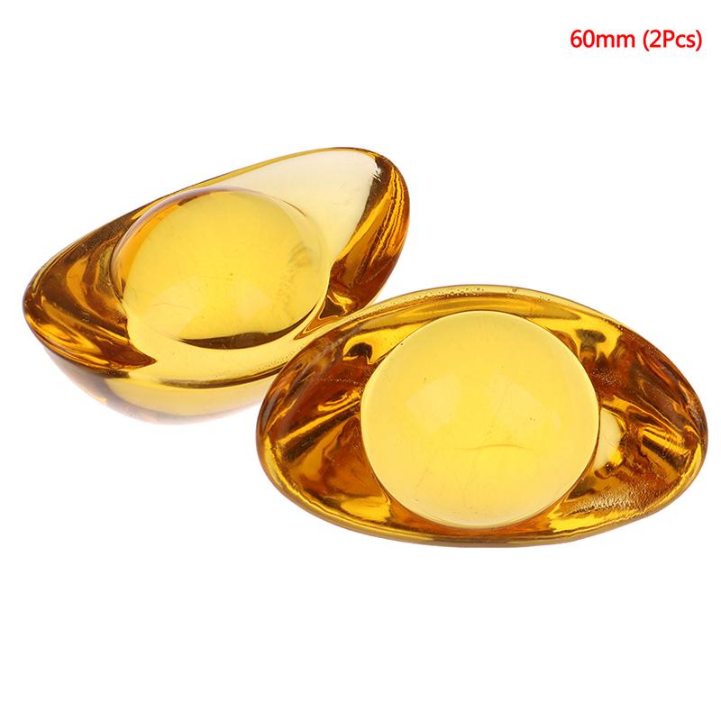 2Pcs Citrine Ingot Money Wealth Feng Shui Chinese Ancient Gold Ingot Mascot