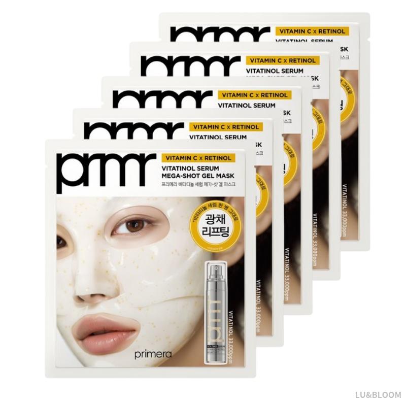 

Primera Vitatinol Serum Mega-Shot Gel Mask 5 Sheets (+Free gift)
