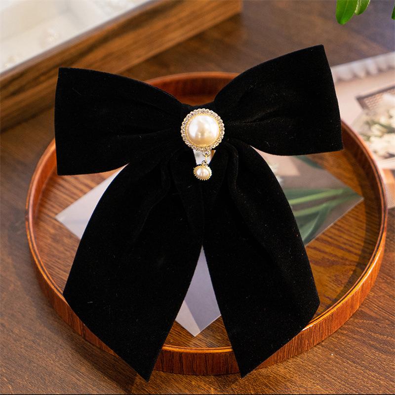 Velvet Big Bow Hairpin For Woman Girls Vintage Elegant Hairpins Head Half-Tie Headdress Exquisite Hair Accessories Gifts