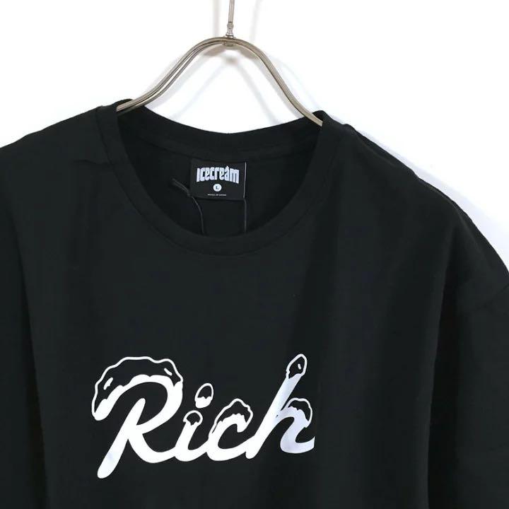 [USED] ICECREAM RICH Men's Short Sleeve T-Shirt, Black, Size XL