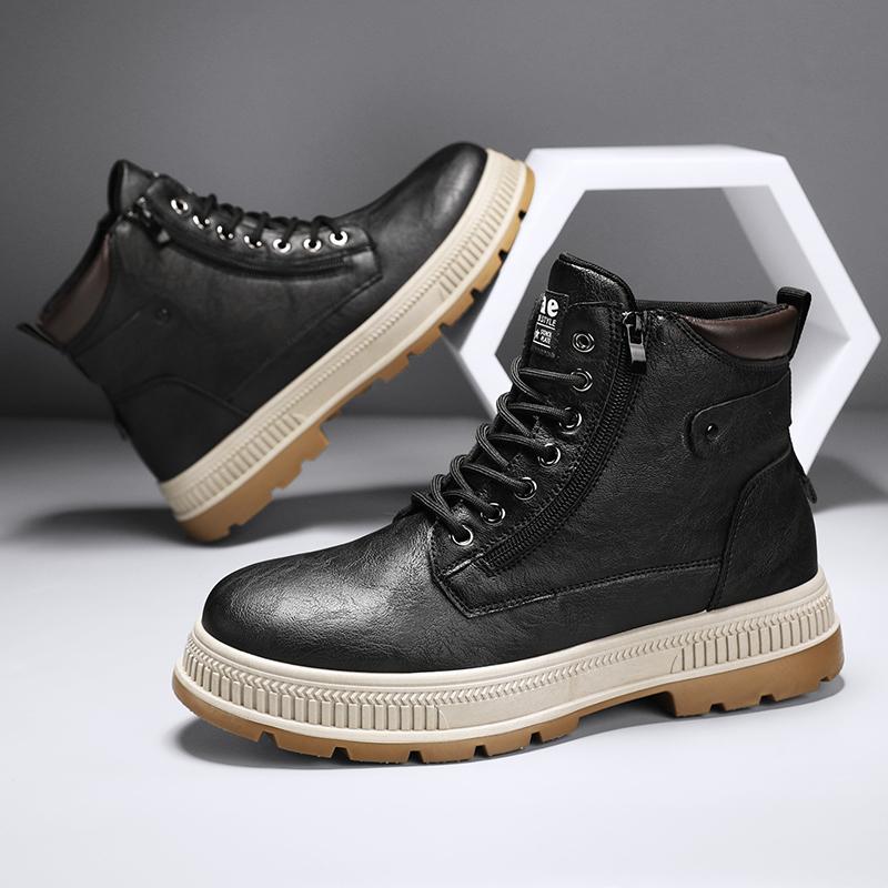 WinterBoots Men Casual High Top Shoes Sneakers Motorcycle Roman Ankle Boots Men British Style Outdoor Sneakers Punk Botas Hombre