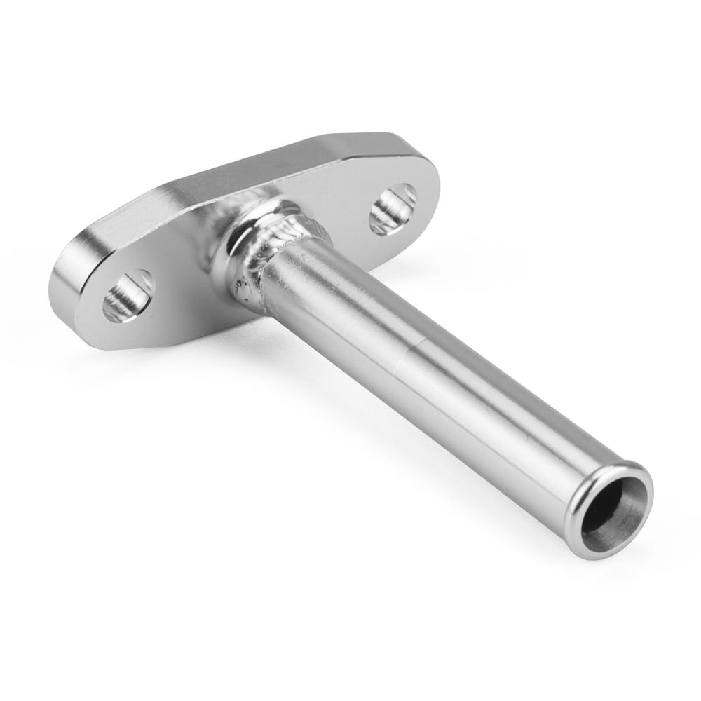 Extended Aluminum 1.8 Turbo Oil Drain Return Flange Kit With 5/8" Hose Barb m8 Holes Bolt Spacing 51mm oil return degree