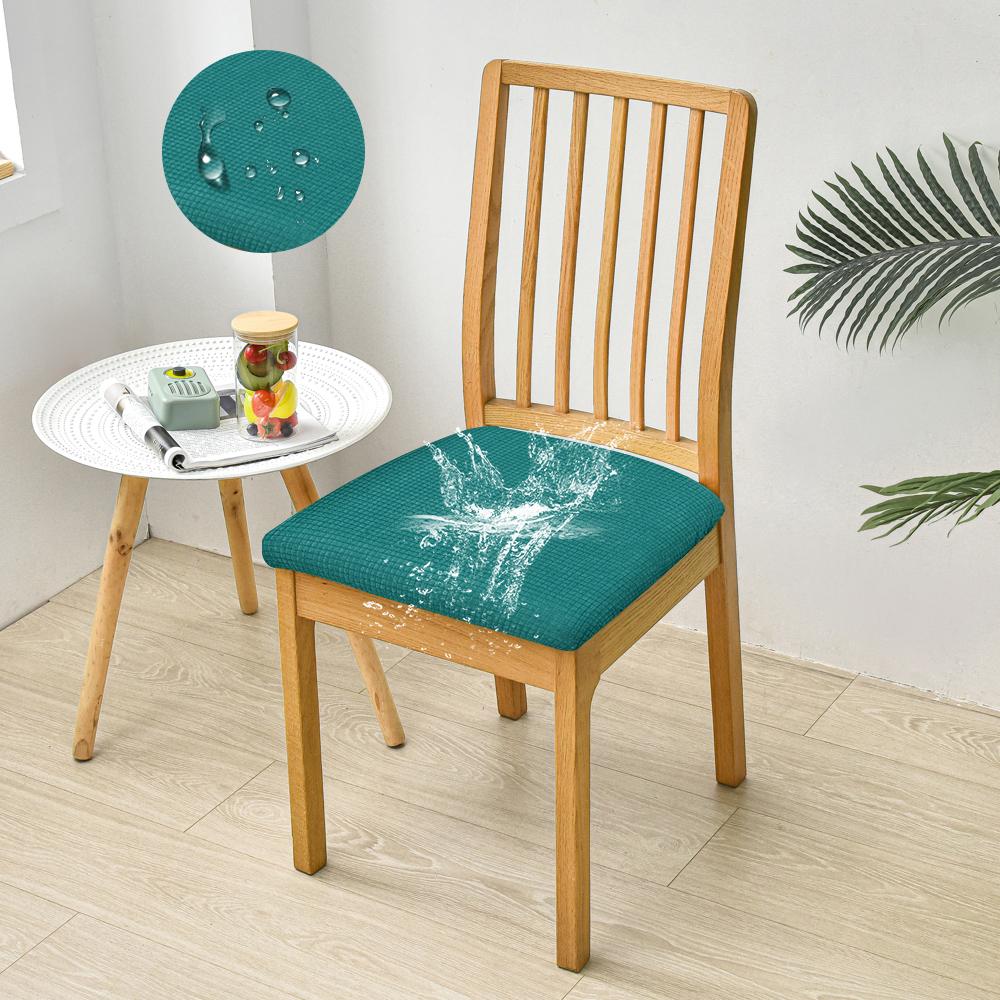 

100% водонепроницаемый чехол для стула спандекс жаккардовый чехол для сиденья стула высокоэластичный чехол для подушки для столовой кухни дома 1/2/4/6 шт 1PC