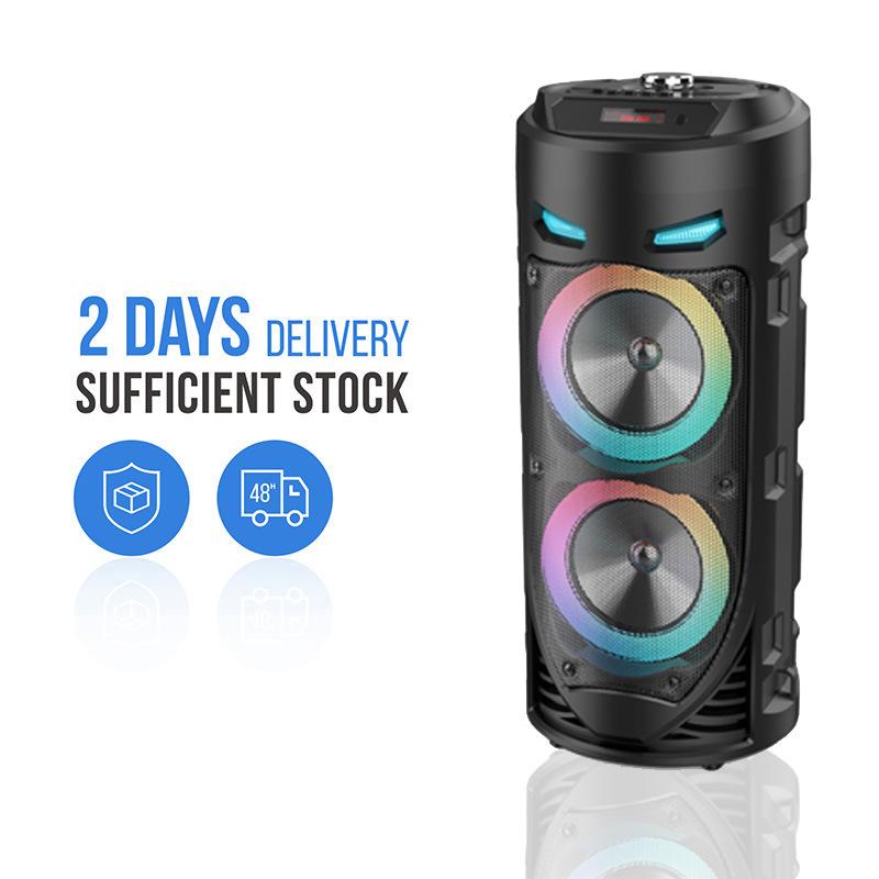RGB Light Bluetooth Speaker Portable Dual Speaker Barrel Karaoke Outdoor Square Dance Wireless Audio