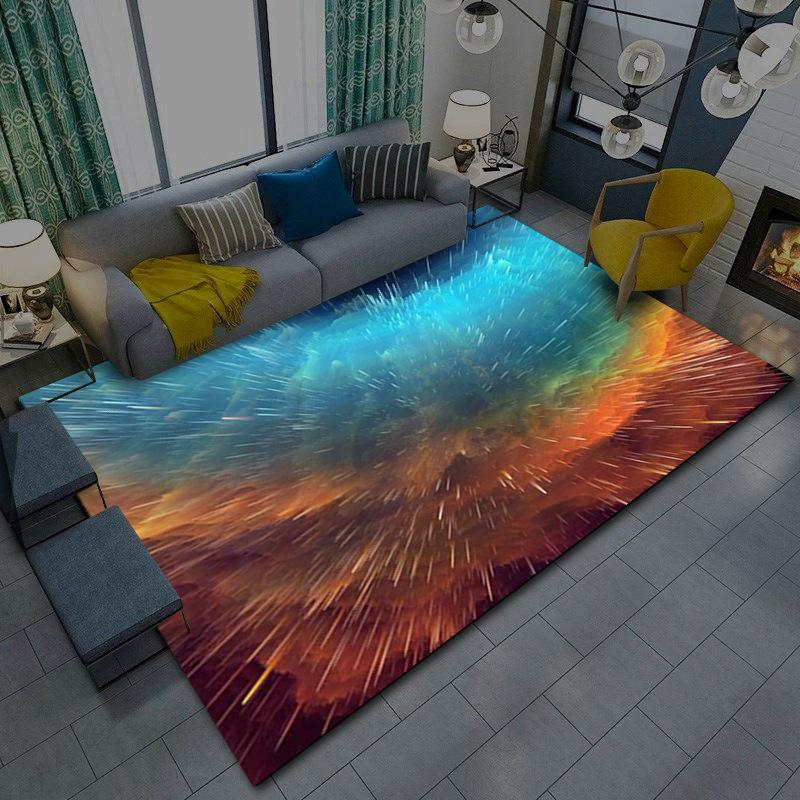 Living Room Carpet Modern Starry Sky Colorful Cartoon Theme Children's Bedroom Room Carpet Mat
