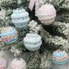 Macaron-Colored Christmas Foam Balls – 6cm Tree Decorations, 6-Pack