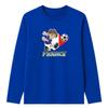 Children's Long-Sleeved T-Shirt Footballer France - 100% Cotton - Royal Blue