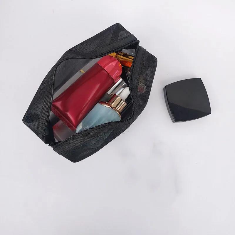 Custodia per Trucco in Rete Trasparente Organizer Pochette Portaoggetti Casual con Cerniera Sacchetti da Toilette per Lavaggio Trucco Donne Viaggio Borsa Cosmetica