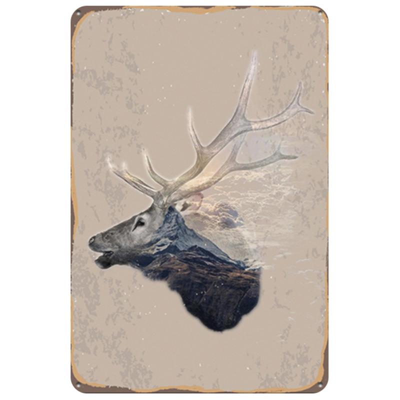 Deer Plaque Metal Vintage Tin Sign Metal Poster Pin Up Shabby Home Decor Signs Bar Cafe Resaurant Decoration Iron Painting