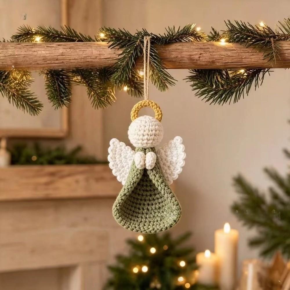 Cute Angel Doll Craft Making Kit Wings Girl Knitted Angel Pendant Crochet Angel DIY Kit Xmas Gift