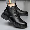 Pánské boty zima nové britský styl retro kožené boty pánské vysoké kožené teplé a sametové ležérní pracovní boty Martinovy boty