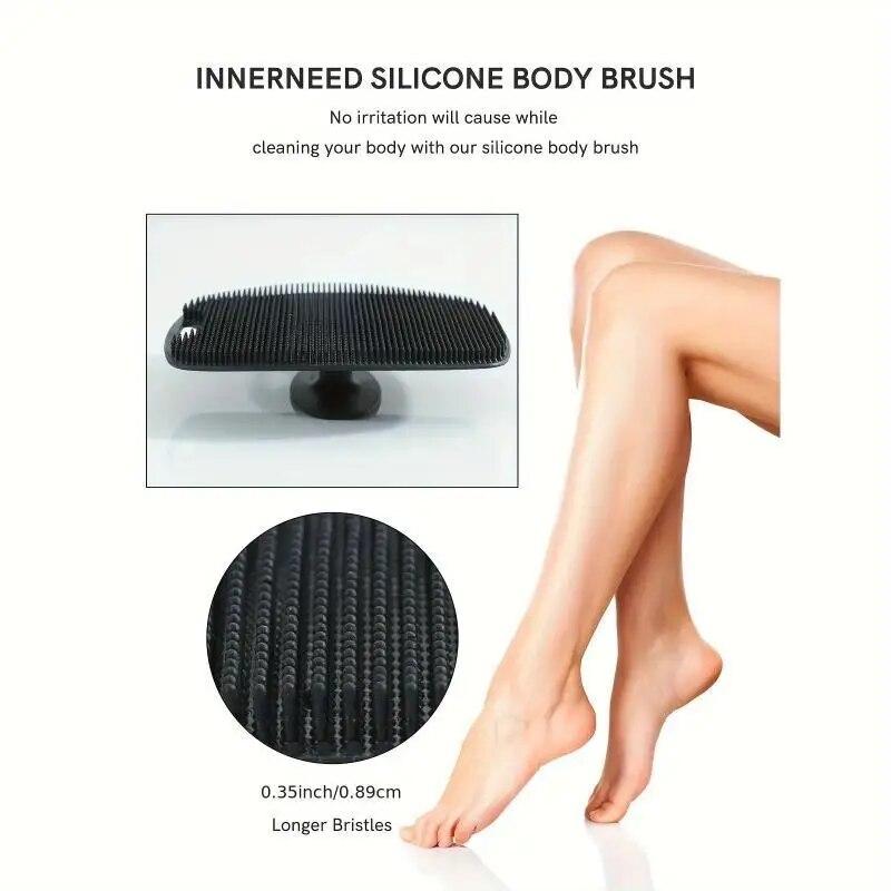 Exfoliating Silicone Bath Brush Portable Wall Mounted Shampoo Brush Bath Face Washing Cleaning Brush Bath Gadget