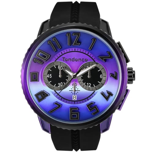 

Tendence Men s 51mm Watch TY146103, Black/Purple Dial, Aluminum, Mineral Glass, Quartz Movement, Officially Imported