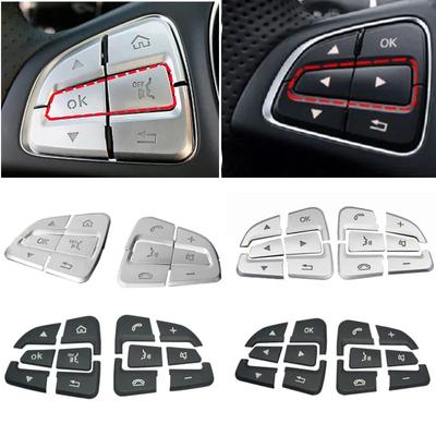 Car Steering Wheel Buttons Decorative Sticker Fit For Mercedes Benz A C Class W205 GLC X253 CLA GLA Auto Interior Accessories