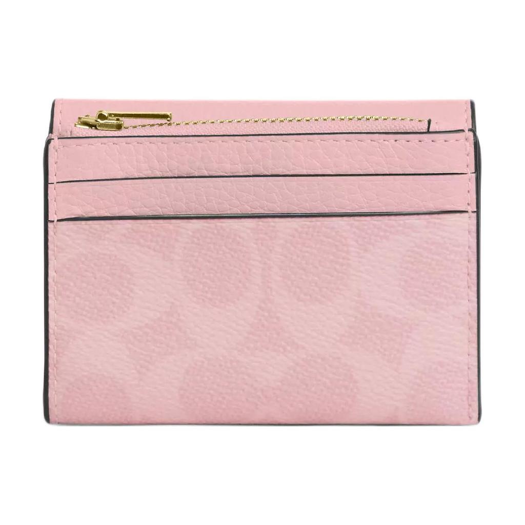 New COACH Coated Canvas Wallet Mini Women's Gold & Pink CZ034-IMPO