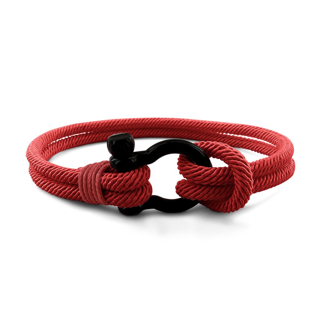 Fashion Bracelet Men's Braided Bracelet Lock Stainless Steel Couple Red Rope Hand Rope Student Jewelry