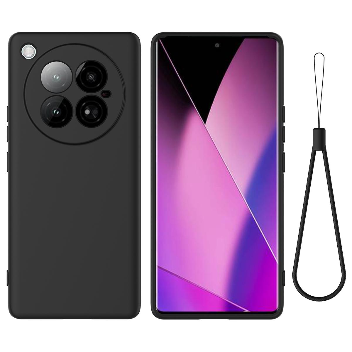 

For Infinix Zero 40 4G Case Liquid Silicone Anti-Scratch Phone Cover with Hand Strap A