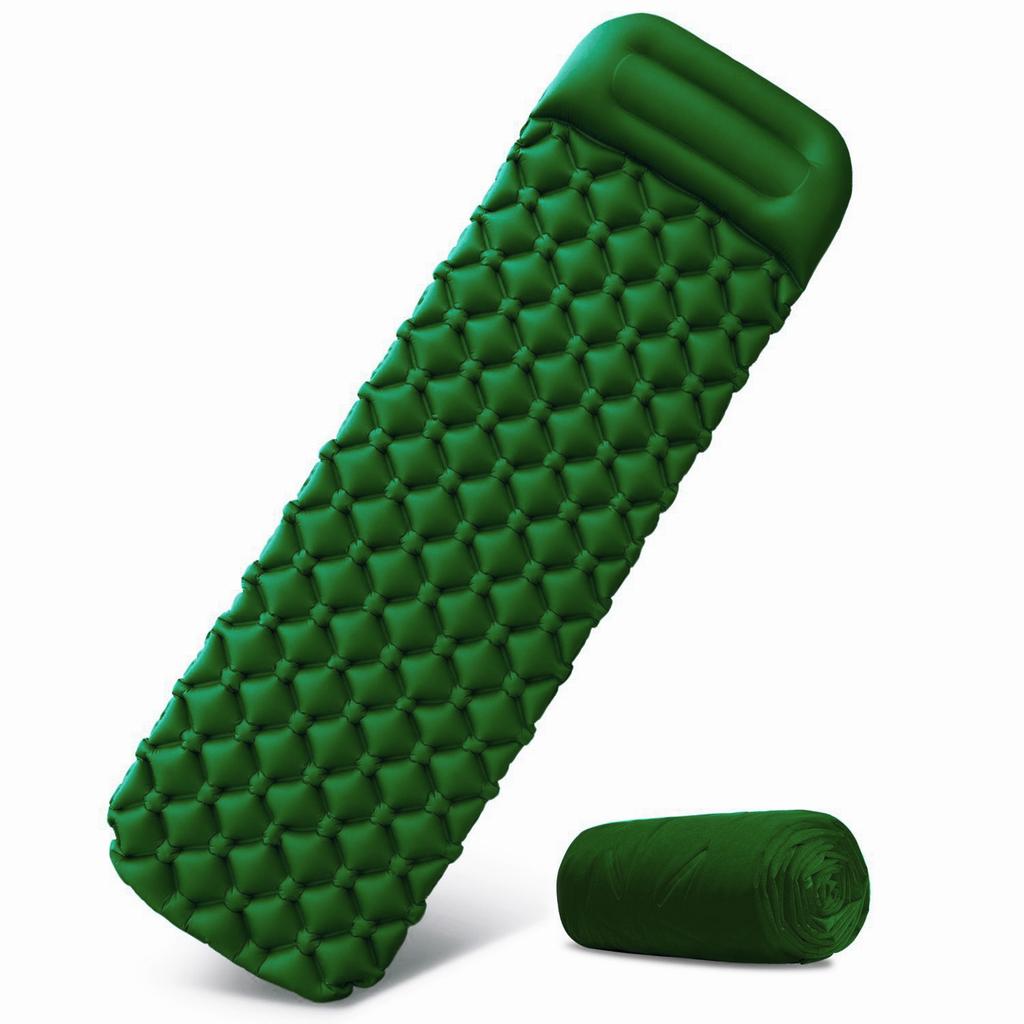 Inflatable Mattress with Pillow Camping Mat Moisture-Proof Thickened Eco-friendly Portable Foldable Sleeping Pad for Outdoor