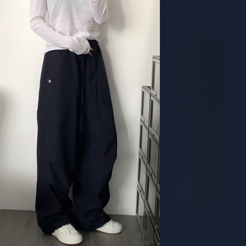 

Ретро рабочие брюки для женщин повседневные спортивные брюки свободные ленивые брюки широкие брюки парашютные брюки XL