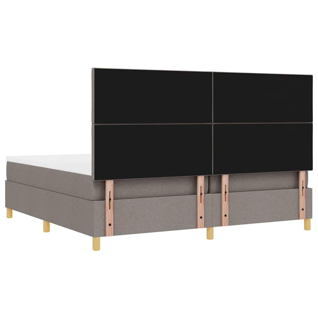 Boxspring Bed with Headboard Taupe 200 x 200 cm Fabric