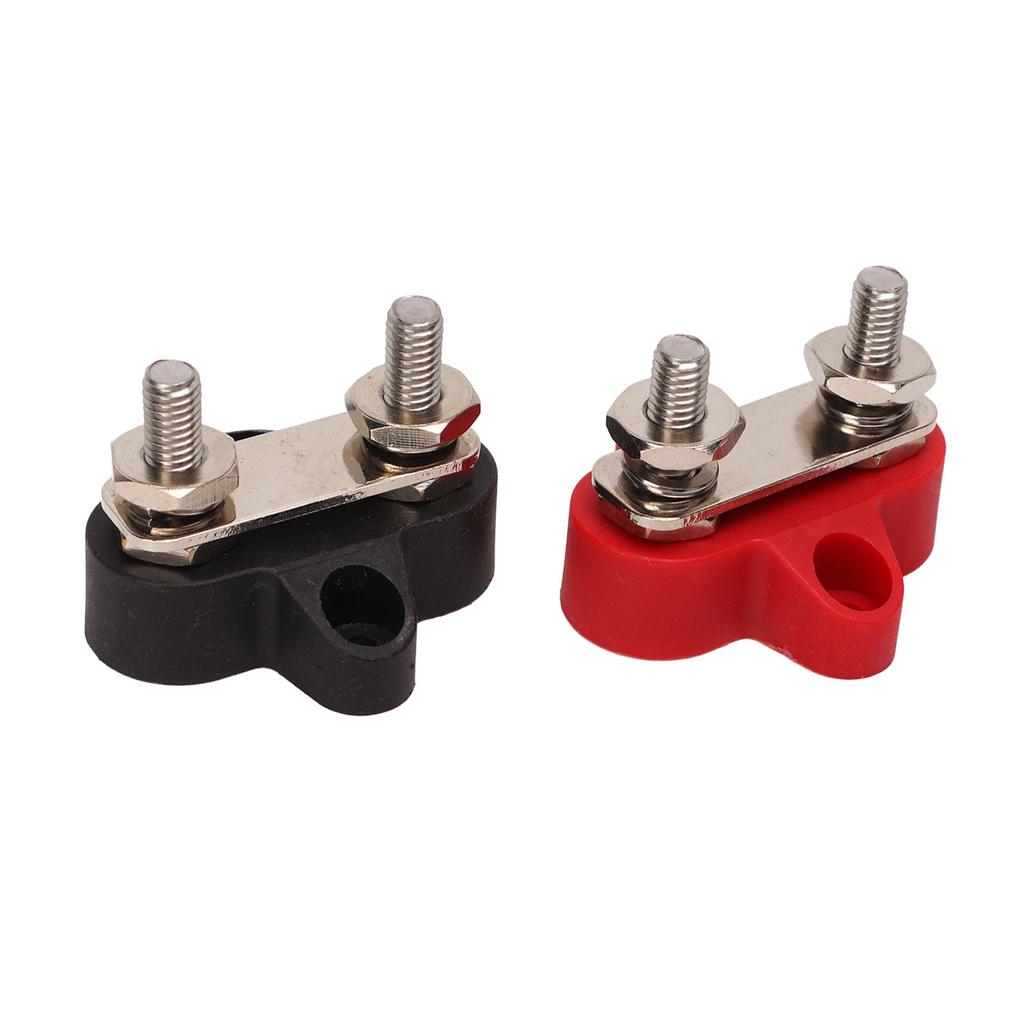 1 Pair 48V Battery Power Stud Stainless Steel Post Bus Bar Terminal Block for Truck RV Boat 1 4in