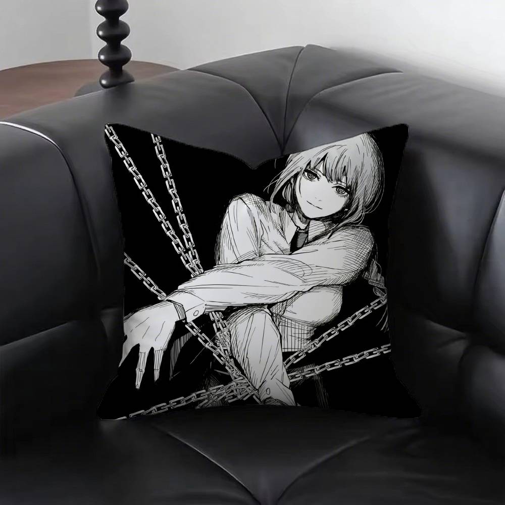 Makima Animation Chainsaw Man Pillow Case Sofa Cushion Cover Room Home Decoration