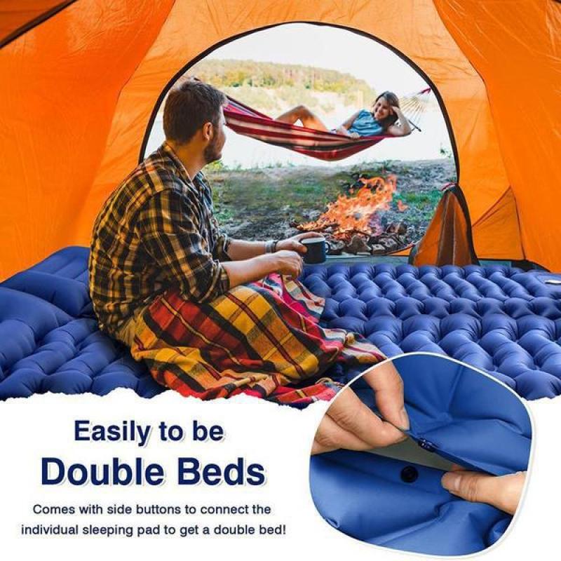 1PC Camping Sleeping Pad Inflatable Waterproof Sleeping Pad with Built-in Pump, Foot Operated Ultra Thick Durable