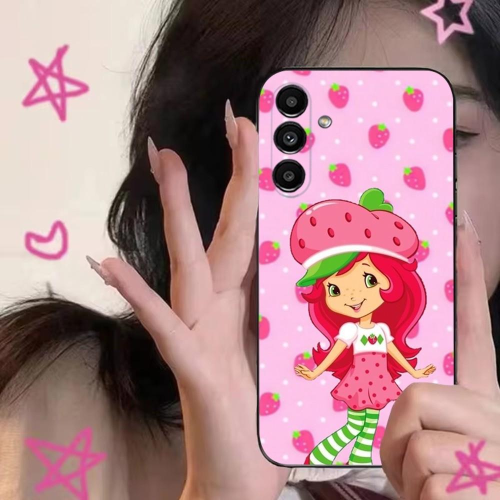 S-Strawberry S-Shortcakes Phone Case For Samsung S24,S21,S22,S23,S30,Ultra,S20,Plus,Fe,Lite,Note,10,9,5G Black Soft Cover