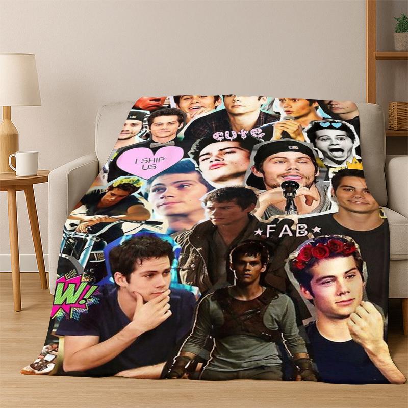 Dylan O’Brien DOB Actor Flannel Blanket Soft Warm Blanket Throw Blanket for Bedroom Living Room Bed Travel Picnic Gift Kids