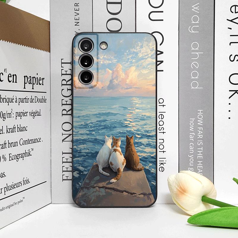 Funny Cute Cat Cartoon Pattern Phone Case for OPPO Realme 14 Pro Plus 13+ 12 Lite 11 10 9 X7 PRO Ultra 5G Shockproof Back Cover