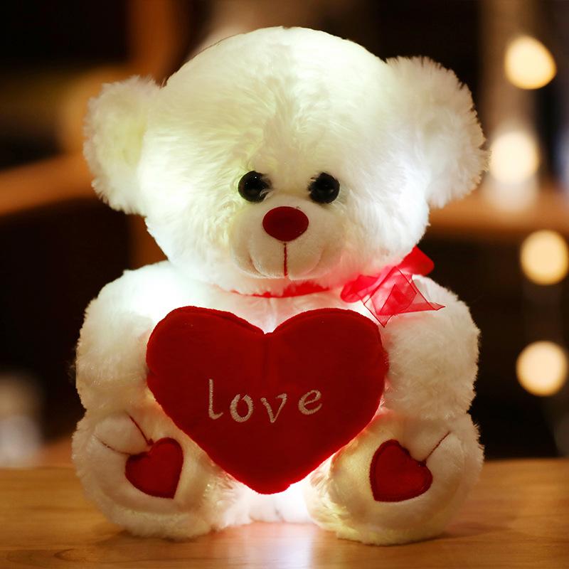 Cartoon Luminous Animal Heart Bear Doll Plush Toy Lamb Unicorn Doll Children'S Doll