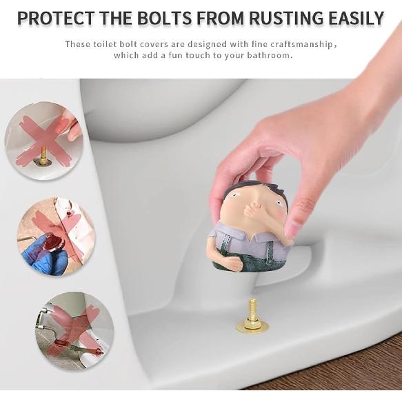 Decorative Toilet Bolt Covers, 2PCS Toilet Bolt Caps Decorative, Resin Knob Covers for Bottom, Bowl Caps Easy Installation Replacement Parts