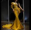 2025 Autumn European and American High Collar Gold Evening Dress for Women