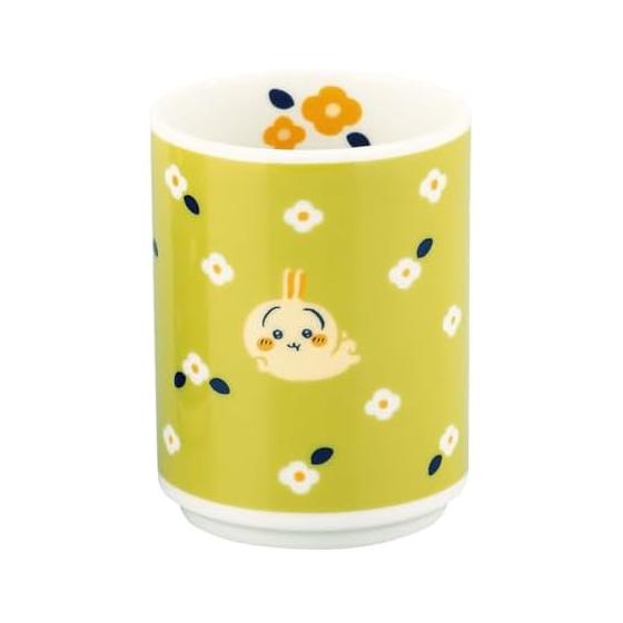 Chikawa Officially Licensed Rabbit Tea Cup 300ml Diameter Approx. 8 x 10cm Flower Garden Japanese Tableware Goods Miscellaneous Yellow Green Yamaka