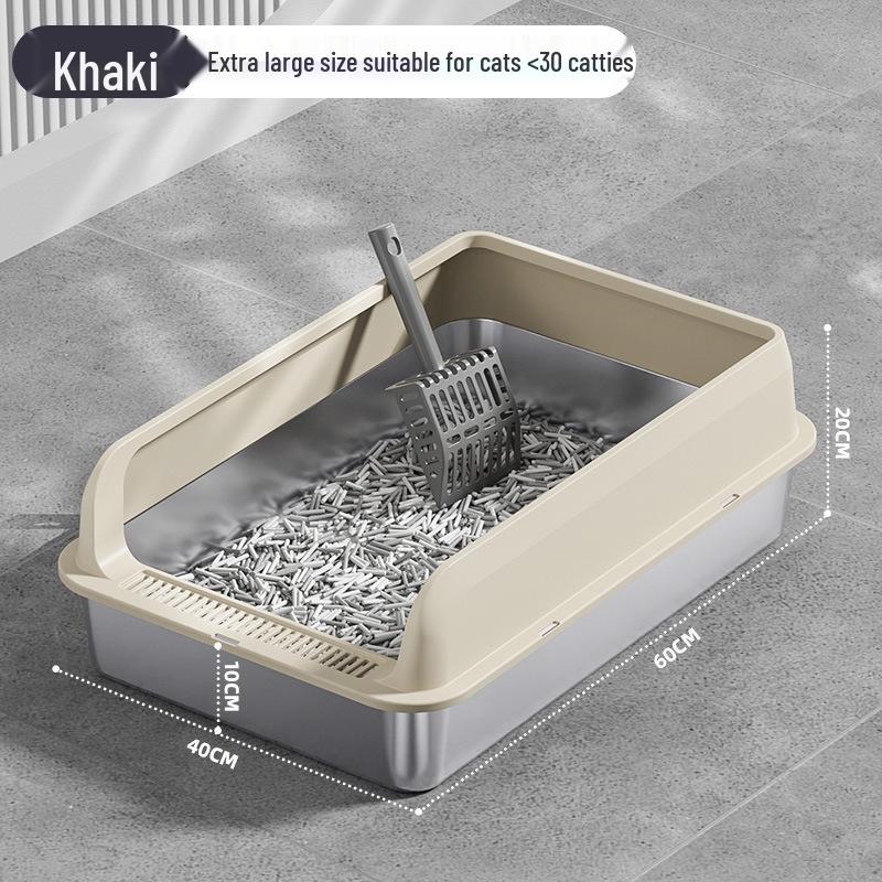 Luxuriöse spritzwassergeschützte Katzentoilette mit großem Raum, hohem Rand und Edelstahleinsatz für Weihnachten