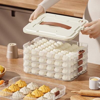 Large Capacity Dumpling Storage Box Fresh Keeping Wontons Box Food Storage Container  Home Kitchen