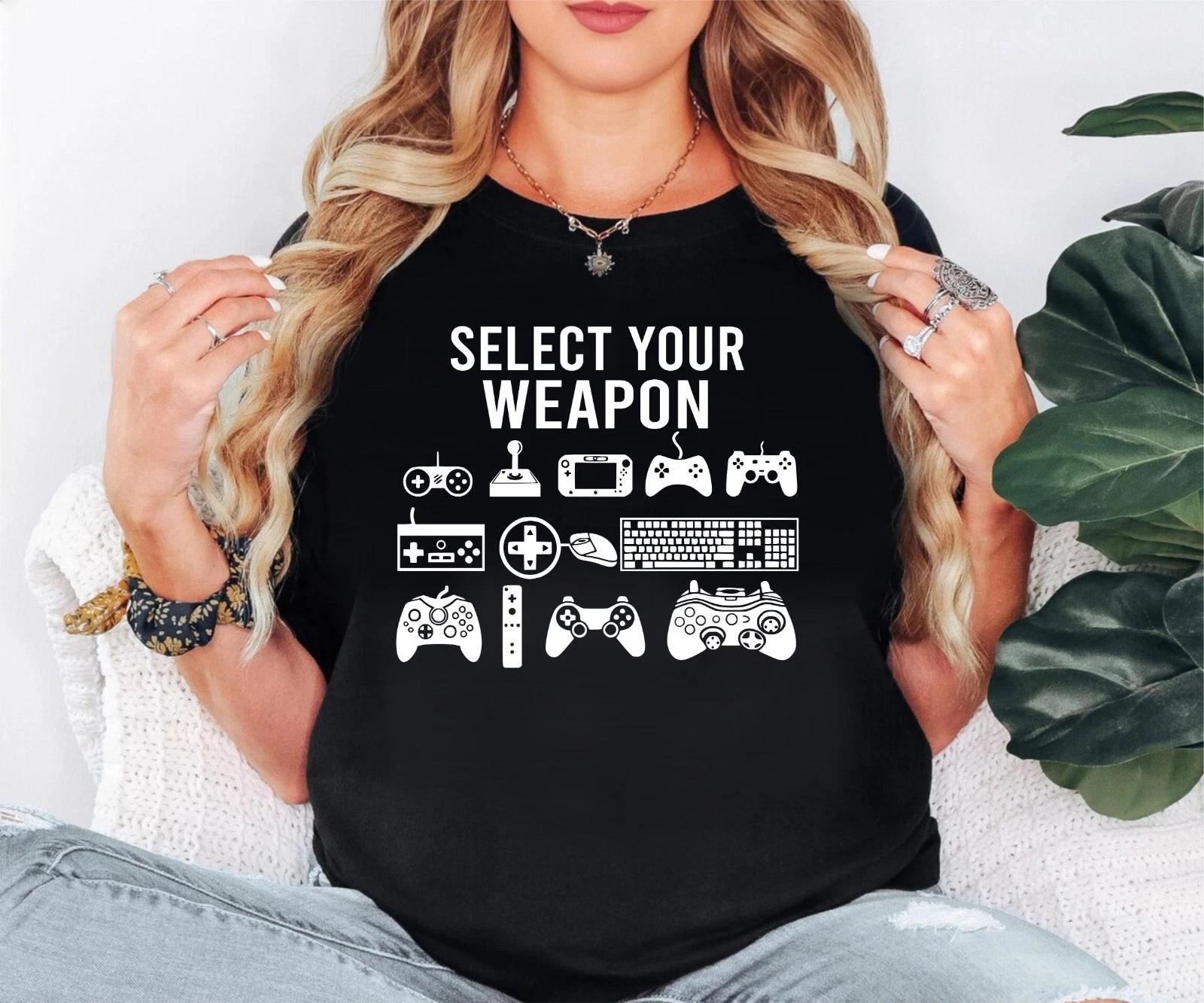 Select Your Weapon Funny Gamer T Shirt, Game Weapons T-Shirt, Funny Gamers Shirt 3XL