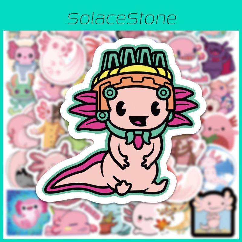 50pcs Axolotl Stickers Waterproof Reusable Adhesive For Laptop/phone/suitcase
