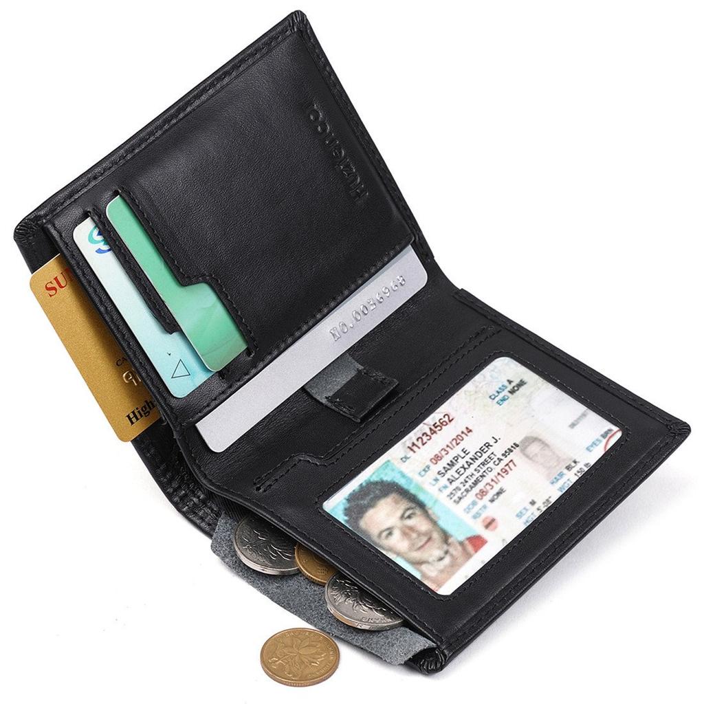 Huztencor Bifold Wallet for Men and Slim Bifold Card Holds 11 Large Coin RFID Black Women, Wallet, Anti-Magnetic, Case, Cards, Capacity, Popular,